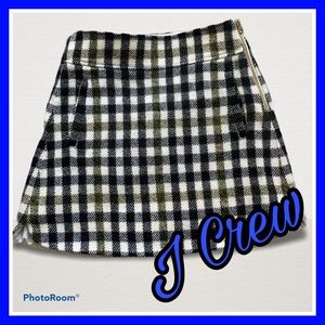 J Crew plaid wool mini skirt